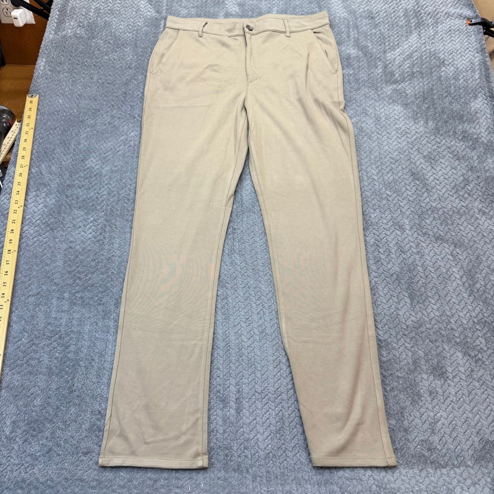 True Classic Chino Pants Men 36x33 Slim Fit Khaki Tan Stretch Performance Travel